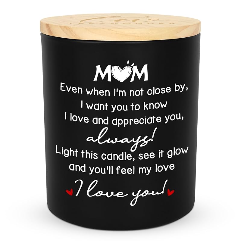 Vanilla Lavender Candle 10 oz - Christmas Gift for Mom | Black Jar, Mom In My Heart