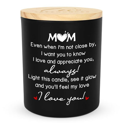 Vanilla Lavender Candle 10 oz - Christmas Gift for Mom | Black Jar, Mom In My Heart