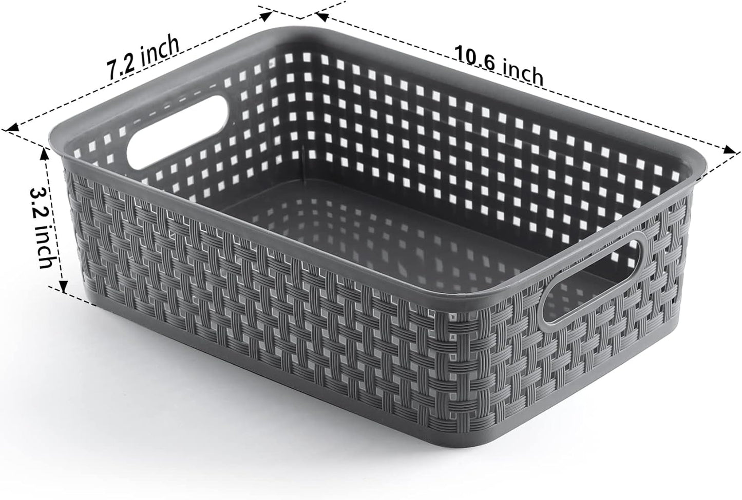 Skiennix Plastic Storage Baskets - 12 Pack Small Organizers for Pantry, Laundry, and Bathroom Use