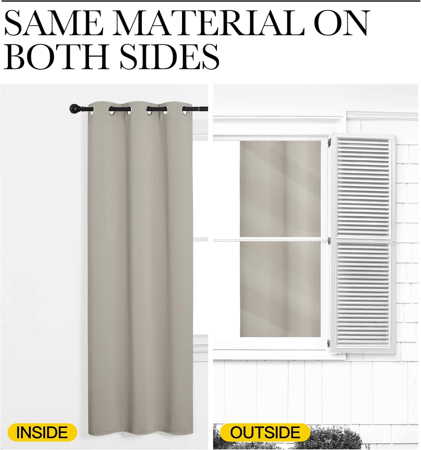 NICETOWN Kitchen Curtains - 78 Inches Long, Thermal Insulated Grommet Draperies, Natural Color, 2 Panels, 42 Inches Wide