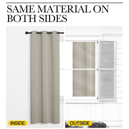 NICETOWN Blackout Curtains for Bedroom, Thermal Insulated Curtains & Drapes with Grommet Top for Living Room, Privacy Window Treatment Draperies (Natural, 34 W by 84 L, Set of 2)