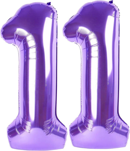 Purple Number 11 Balloon - 40 Inch Birthday Decoration for 11th Year Celebration | Perfect for Boys & Girls
