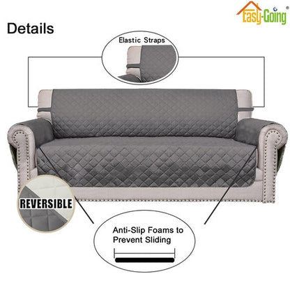 Easy-Going Oversized Chair Sofa Slipcover Reversible Sofa Cover Water Resistant Couch Cover Furniture Protector Cover with Elastic Straps for Pets Dog (Oversized Chair, Gray/Ivory)