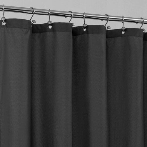 ALYVIA SPRING Stall Fabric Shower Curtain Liner Waterproof - Soft & Lightweight Long Stall Size Shower Curtain with Magnets, Machine Washable - 54x78, Black
