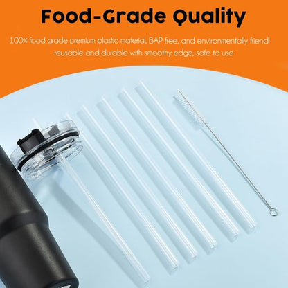 ALINK Clear Replacement Straws - Reusable 6-Pack for Stanley 20oz & 14oz Tumblers | Dishwasher Safe & BPA Free