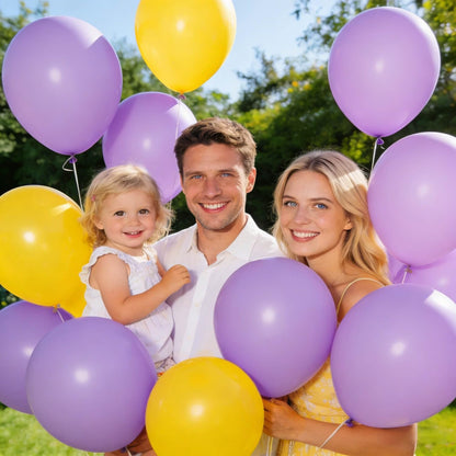 Skiennix 12-Inch Pastel Purple Balloons - 110 Pack Latex Balloons for Birthday, Baby Shower & Wedding