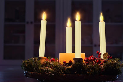 Ivory 9-Pack Window Candles Flicker with Remote, Timer, Magnetic Base
