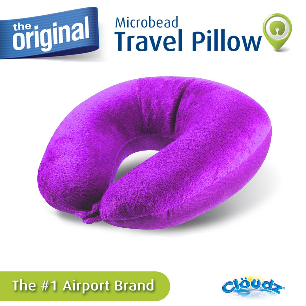 Cloudz Microbead Travel Neck Pillow - Bright Purple