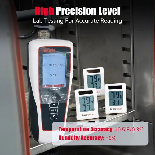 BaldrTherm Digital Thermometer & Hygrometer - Solar-Powered Indoor Temperature & Humidity Monitor | 2.2'' Display