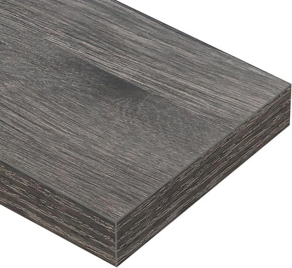 QEEIG Floating Shelves - Stylish Wall Storage for Bathroom, Bedroom & Kitchen - Set of 3, 16 Inch, Grey