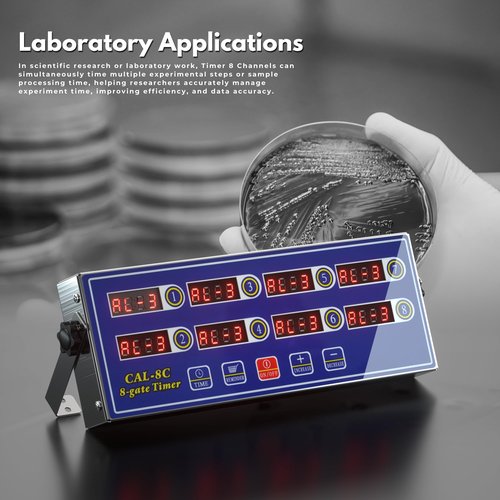 8 Channel Digital Kitchen Timer Clock Reminder Cooking Commercial Loud Ring Alarm Stainless Steel Timers Calculagraph for Restaurant/Home Kitchen/Cafeteria