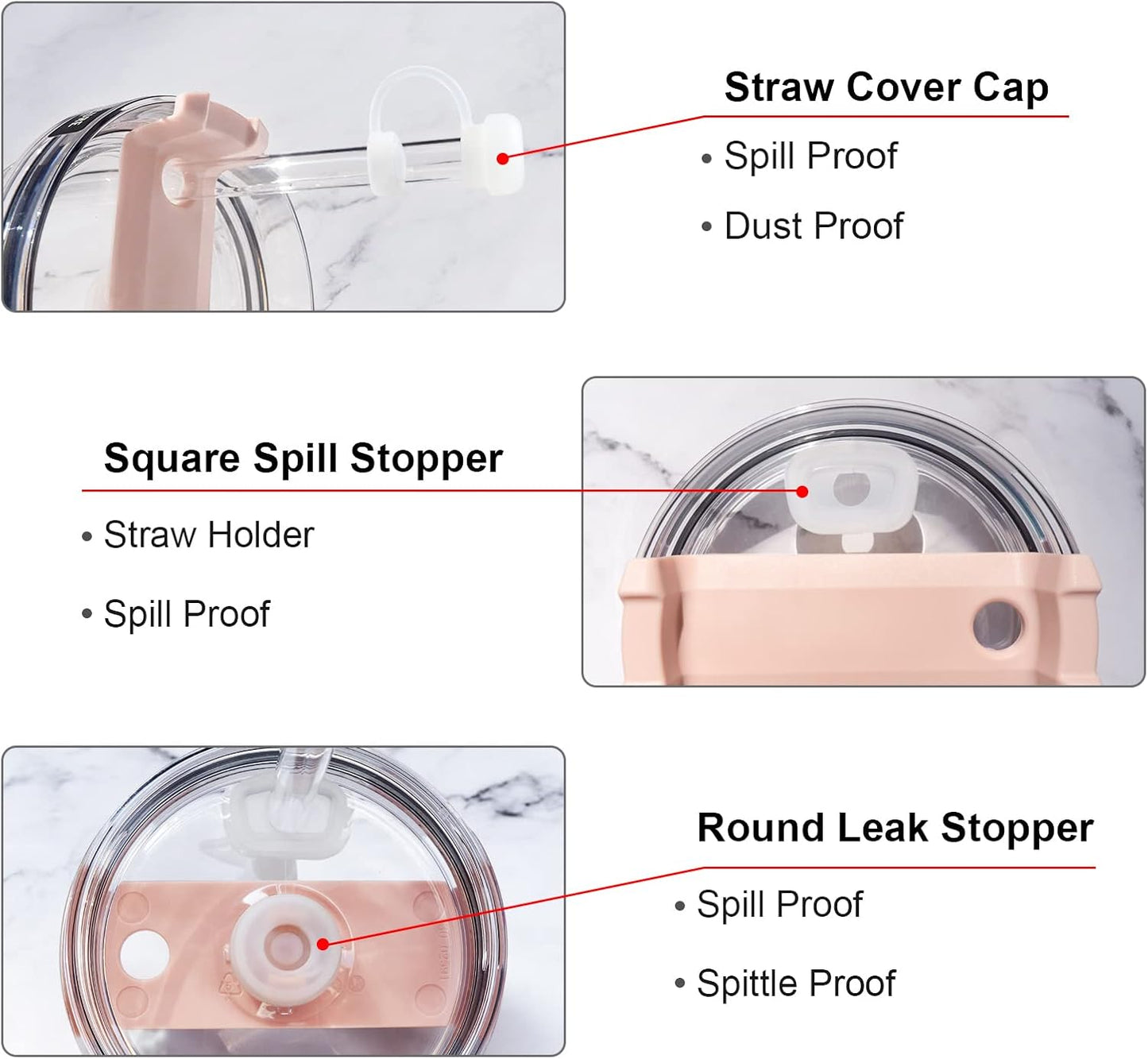 Stanley Straw Cover - Replacement Straw Stopper for 40 oz & 30 oz Tumblers | Durable & Convenient