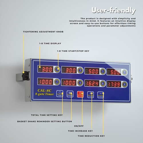 8 Channel Digital Kitchen Timer Clock Reminder Cooking Commercial Loud Ring Alarm Stainless Steel Timers Calculagraph for Restaurant/Home Kitchen/Cafeteria