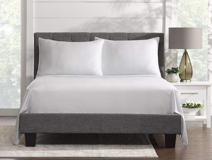 Pure Bamboo Twin Sheet Set - 100% Organic Viscose, Luxuriously Soft & Cooling, Double Stitching, Stripes