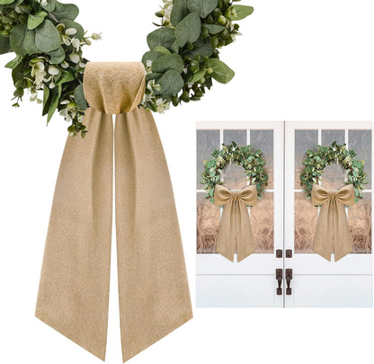 Regine Switzerland Burlap Wreath Sash - Elegant Ribbon Bow for Front Door & Porch Decor