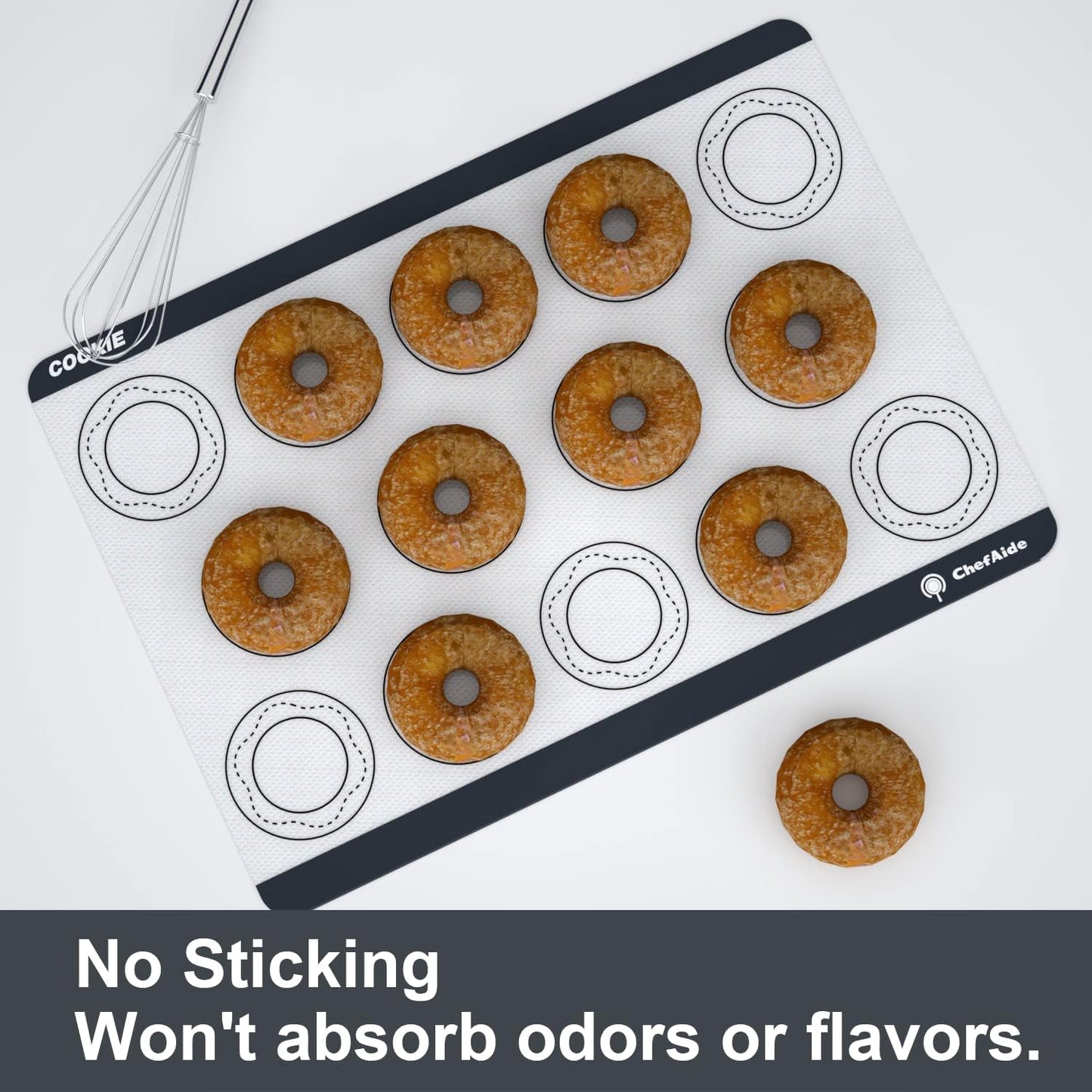 Skiennix Non-Stick Silicone Baking Mats - Premium Food Safe & Heat Resistant | Half Sheet Size (16.5" x 11.6")
