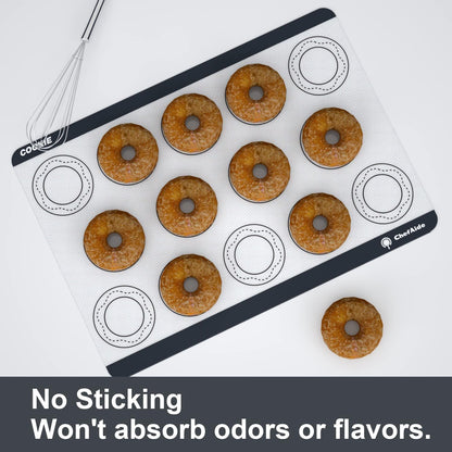 Skiennix Non-Stick Silicone Baking Mats - Premium Food Safe & Heat Resistant | Half Sheet Size (16.5" x 11.6")