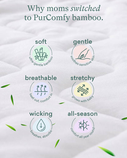 PurComfy Supersoft Sleep Sack 1.0 TOG, Premium Bamboo Viscose Baby Sleeping Bag, 2-Way Safe Zipper Sleep Sacks 6-15 Months (Sage)