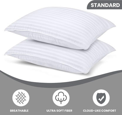 Utopia Bedding Bed Pillows - Cooling Down Alternative Set of 2 | Standard Size for All Sleep Positions