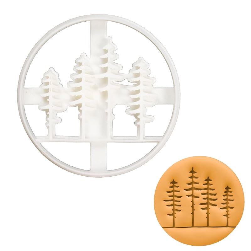Pine Tree Forest Cookie Cutter 3in Square for Dough, Fondant & Clay