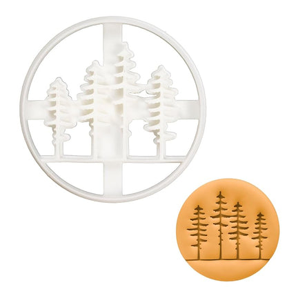 Pine Tree Forest Cookie Cutter 3in Square for Dough, Fondant & Clay