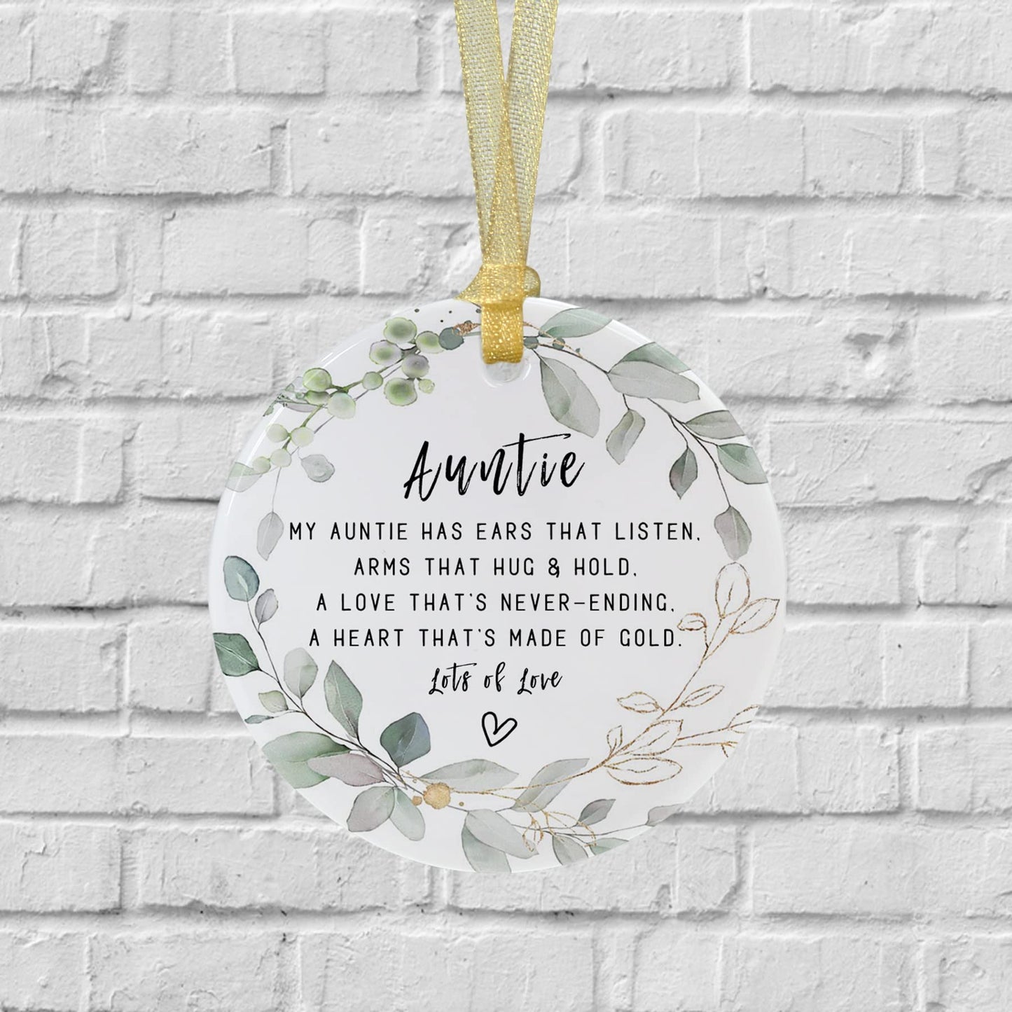 Auntie Ornaments Gift from Niece Nephew,2024 Great Aunt Pregnancy Ornaments,Best Aunt Ever Christmas Hanging,Round Aunt Ceramic Ornament Keepsake with Ribbon,Gift Box,Greeting Cards(2.9")