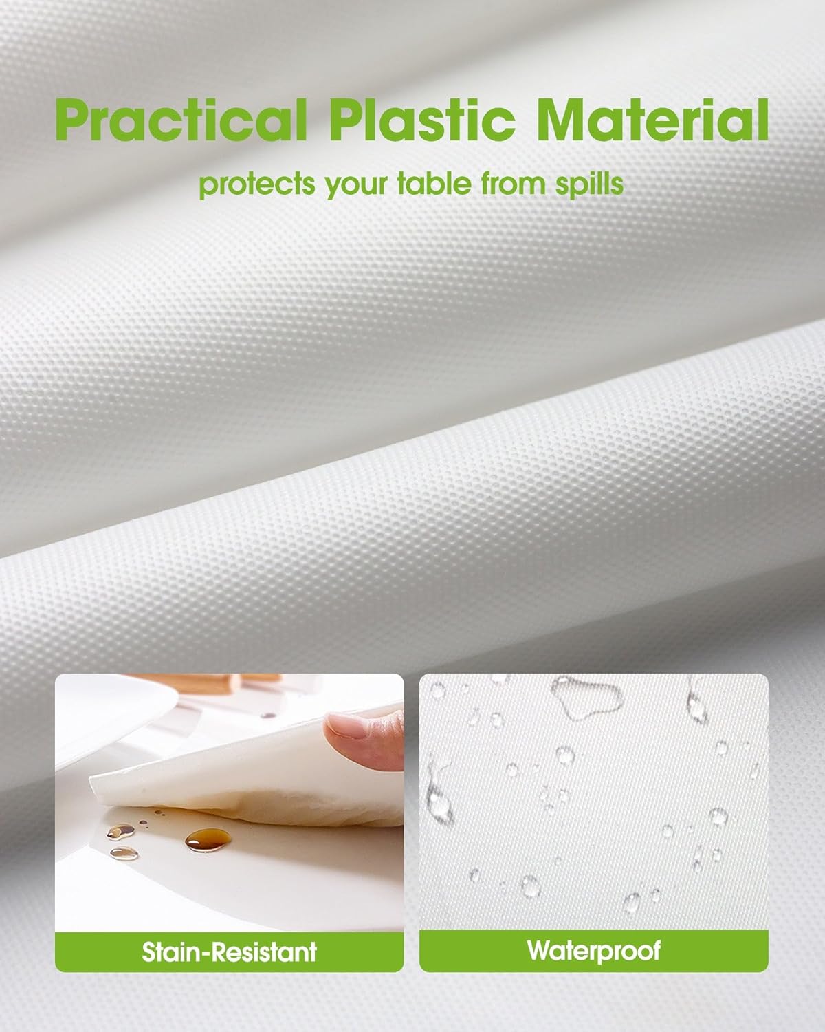 Pureegg Disposable Plastic Tablecloths - 10 Pack, 54 x 132 Inch, Sturdy & Leakproof for Parties, Weddings, Picnics | White