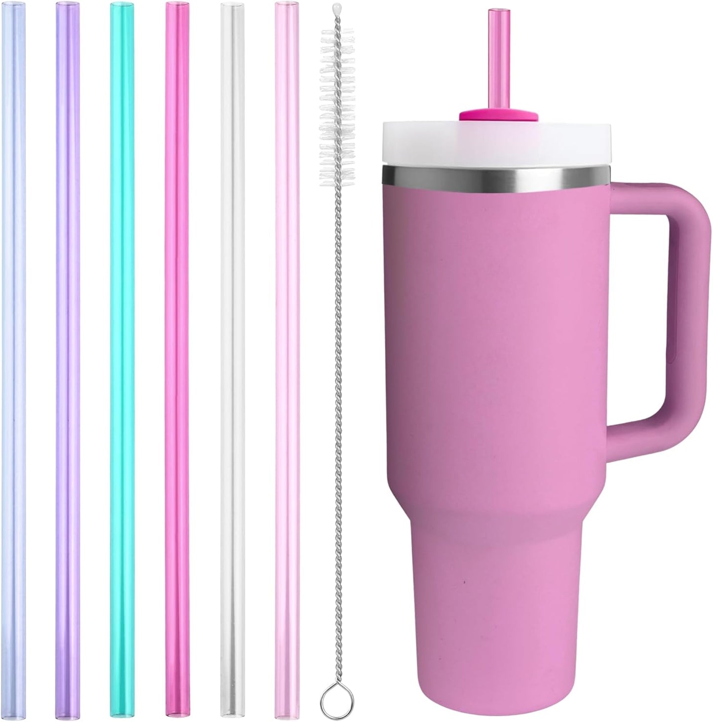 Stanley Replacement Straws - Extra Long 12-Inch Reusable Straws for 40 oz & 30 oz Tumblers | Multicolor 6-Pack