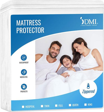 DMI Waterproof Mattress Protector - Soft Encased Zippered Fit for Twin Size Mattresses