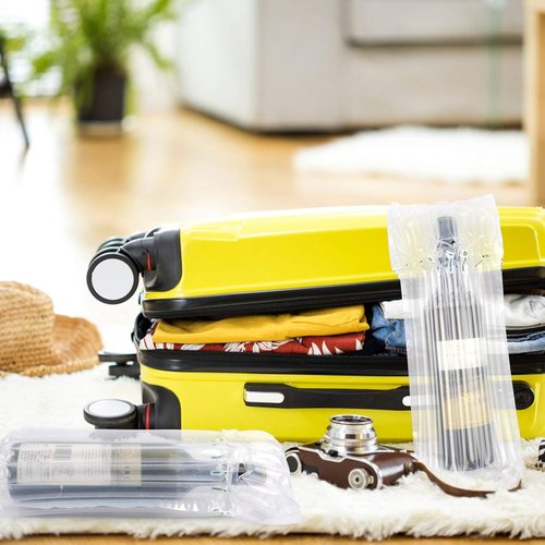 5 Pack Wine Bottle Travel Bags with Pump - Inflatable Protective Air Column Bags for Shipping & Luggage