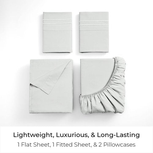 Mellanni California King Sheets Set - 4 PC Iconic Collection Bedding - Hotel Luxury, Extra Soft, Cooling Bed Sheets - Wrinkle, Fade, Stain Resistant (Cal King, Ivory)
