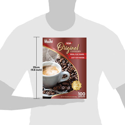 Café Mazel Instant Coffee - Original, Instant Coffee Mix, 3 in 1 Instant Coffee, 100 Sticks