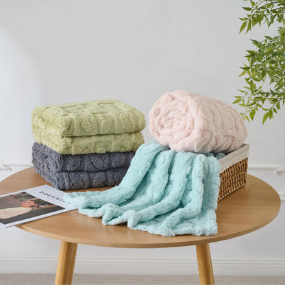 Skiennix Baby Blankets - Soft Fleece Toddler Blankets for Crib | 4 Pcs Set, 30" x 40", Blue/Green/White/Grey
