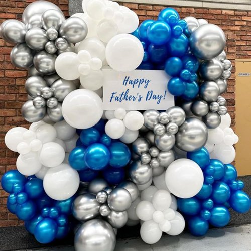 Awenztech Metallic Blue Balloons - 12 Inch Chrome Latex Balloons | 50 Pack for Parties & Celebrations