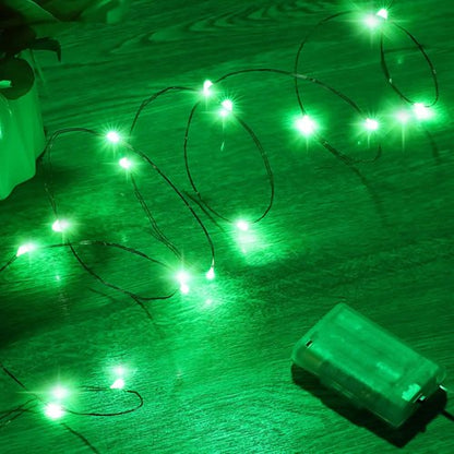 Ariceleo Mini Fairy Lights - Battery Operated Copper Wire String Lights | 16ft Green for St. Patrick's Day, Parties & Weddings