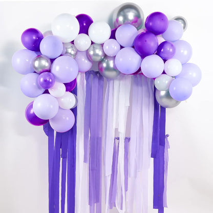 PartyWoo Crepe Paper Streamers - Pale Purple Party Decorations | 4 Rolls, 328ft Total Length (1.8 Inch x 82 Ft/Roll)