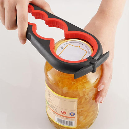 Skiennix Bottle Opener - Ergonomic Jar Opener for Arthritic Hands | Ideal for Seniors & Kids - Black