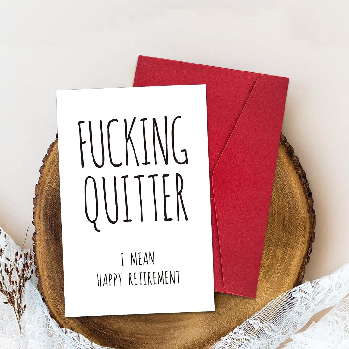 Ogeby Funny Retirement Card for Coworker Colleague Friend, Humor Retiring Card Gift for Him Her, Quitter I Mean Happy Retirement