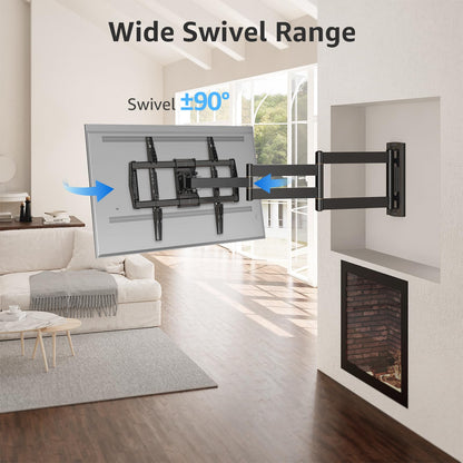 MOUNTUP Full Motion TV Wall Mount with 30” Extension & Tilt & Swivel for Most 42-75 Inch TVs, Long Arm TV Mount Corner Bracket Articulating Arm Mount, Max VESA 600x400mm and Up to 99 lbs, MU0057-L
