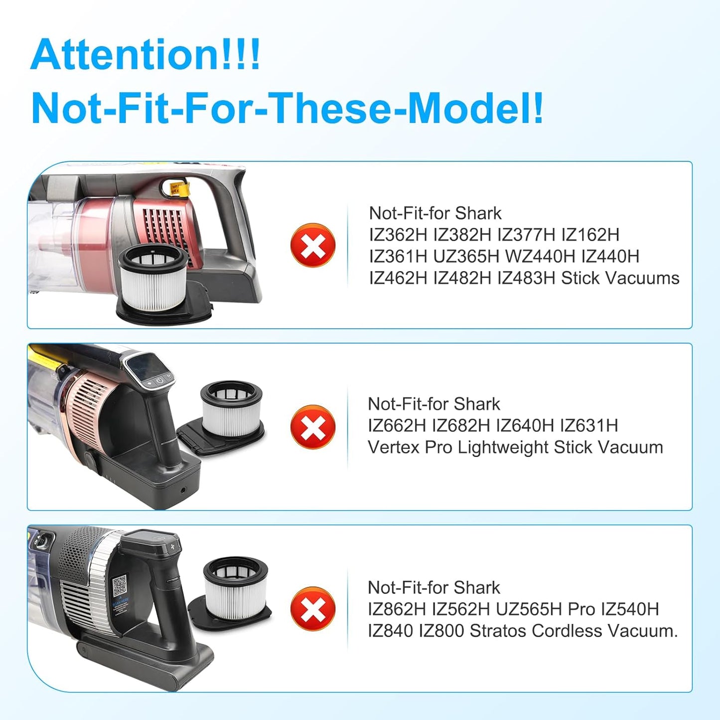 Shark IX141 Vacuum Filters - 2 Pack Replacement Filters & Foam/Felt Kit for IX140, IZ140, IX142, UZ145