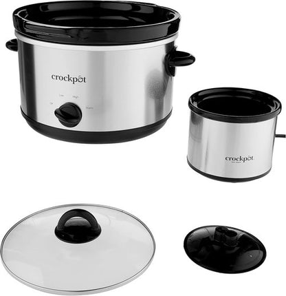 Crock-Pot 5-Quart Manual Slow Cooker - Smudgeproof Design with Dipper | Sleek Silver Finish