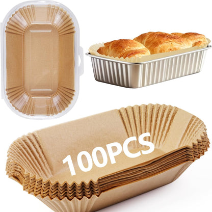 Skiennix Loaf Pan Liners - 9x5 Inch Disposable Parchment Paper | 100 Non-Stick Baking Sheets