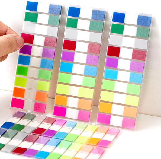 Skiennix Sticky Tabs | 1000 Pcs Transparent Writable Colored Page Markers for Notebooks & Planners