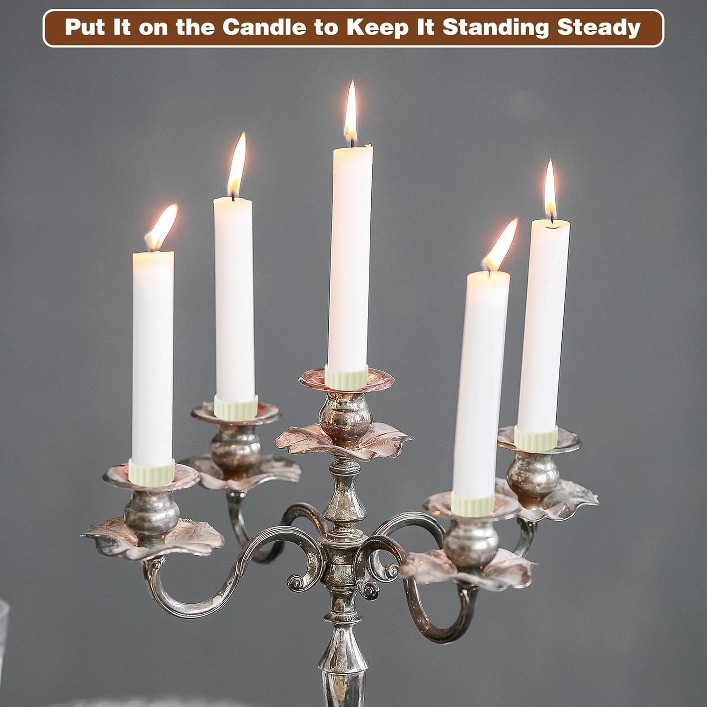 Skiennix 12Pcs Silicone Candle Grippers - Durable Holders for Taper Candles | Perfect for Weddings & Festivals