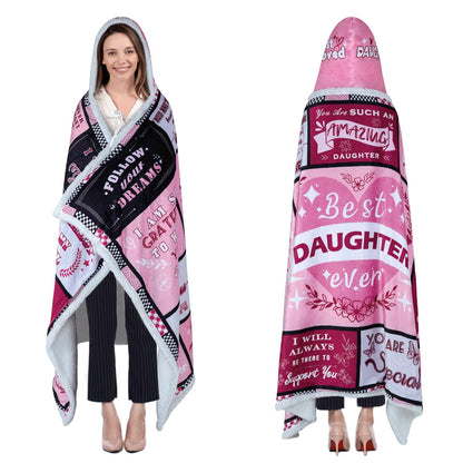 Mother's Day Soft Wearable Blanket Gifts for Daughter who are First Time Mom, Best Daughter Ever Gifts, Throw Blankets Presents for Birthday, Christmas, Daughter Gifts from Mon Dad Parents