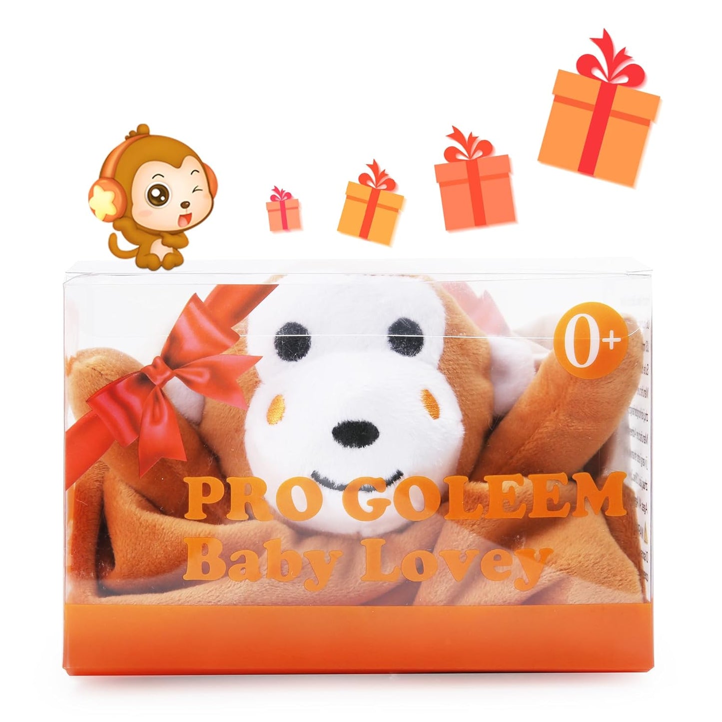Pro Goleem Monkey Loveys - Soft Security Blanket & Snuggle Toy for Babies | 16 Inch Gift for Boys & Girls