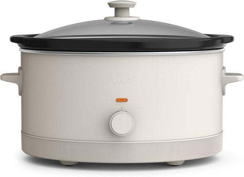 Bella 6.0 Qt Manual Slow Cooker - Ceramic Nonstick, 3 Temperature Settings, Dishwasher Safe, Oatmilk