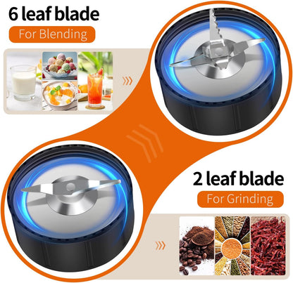 Skiennix 900W Blender - Personal Smoothie Maker with 3 Portable Cups for Juices & Frozen Drinks