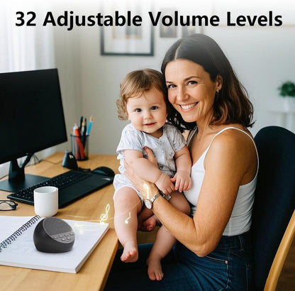 Skiennix Portable Sound Machine - 30 Soothing Sounds for Sleep | Auto-Off Timer & Memory Function