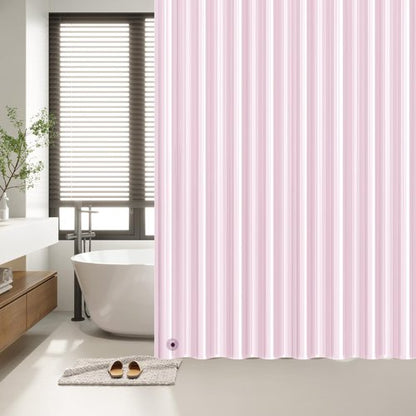 EHZNZIE Shower Curtain Liner Light Weight PEVA, Shower Liner 72x72 Inches, Waterproof, No Chemical Smell with 12 Rust Proof Metal Grommets for Bathroom Shower Curtain, Pink